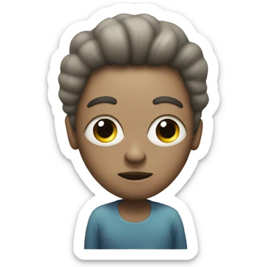 A pregnant man with a alien face sticker