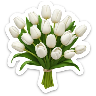 white tulip bouquet  sticker