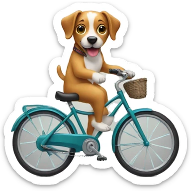 Dog on a bike  sticker