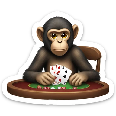 Monkey Playing Poker sticker