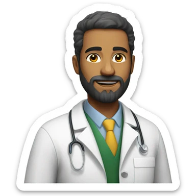 Man with a beard, from northeastern Brazil, strong in doctor's clothing sticker