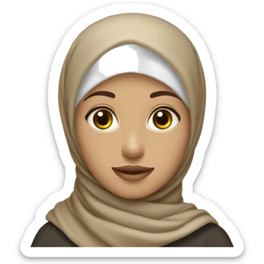 Hijab Girl with beige scarf  sticker