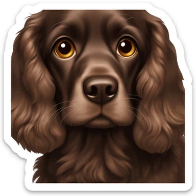 Dark brown cocker spaniel   sticker