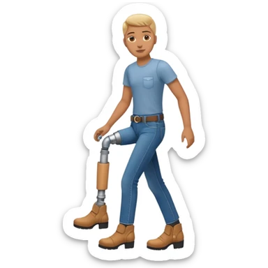 Person with prosthetic leg sticker