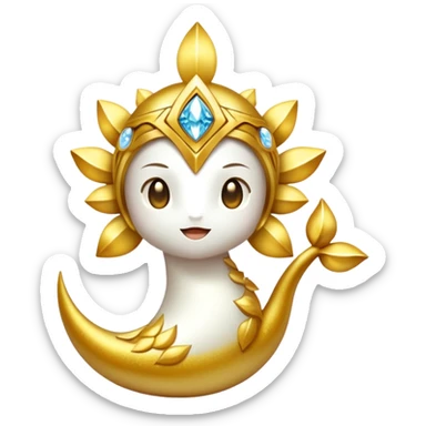 White and Golden Divine Glorious Shiny Sparkly Fakémon sticker