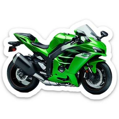 green kawasaki ninja H2 sticker