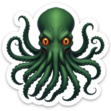 black-colored Cthulhu  sticker