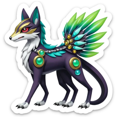 Meloetta-Vernid-Protogen-Sergal-Pokémon-Digimon-Fakémon-fusion-hybrid-creature sticker