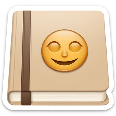 minimal flat emoji of a German language textbook titled “Grammar A1–B1”, clean modern cover, simple beige and white tones, crisp vector lines, elegant academic look, transparent background sticker