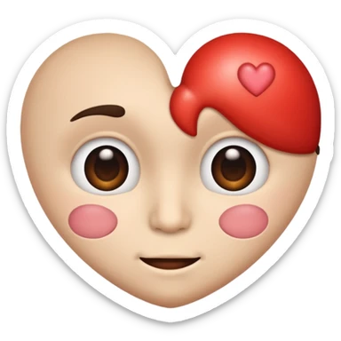 Half funny face and half heart sticker