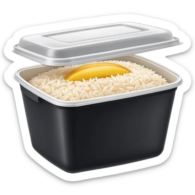 White rice Takeout container  sticker
