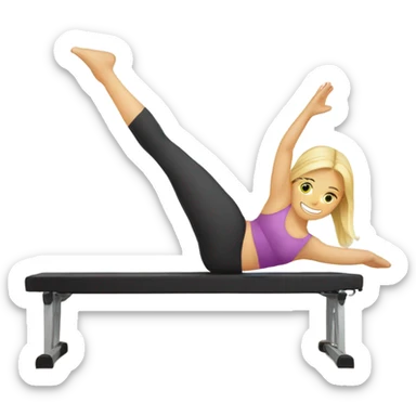 Blonde girl doing Pilates sticker
