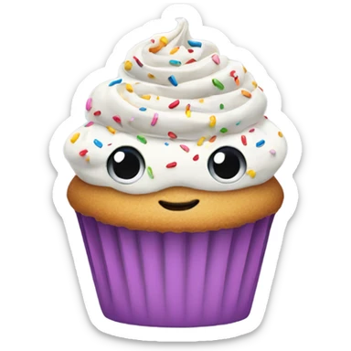 Cupcake with sprinkles sticker