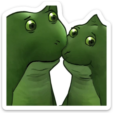 a dog with a cat kissing  sticker