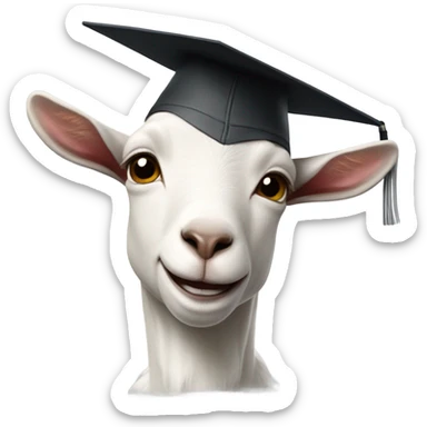 smirking goat with graduation hat sticker