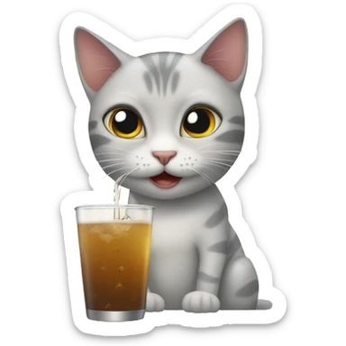cat thirsty sticker