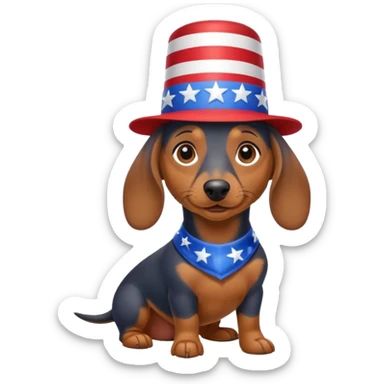 Dachund Fourth of July  sticker