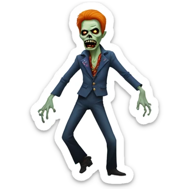 ziggy stardust zombie dancing sticker