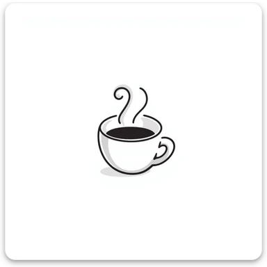 hand-drawn doodle of a cappuccino cup with steam and foam sticker