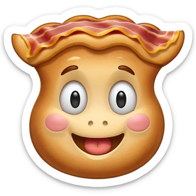 Streaky bacon with a happy face sticker