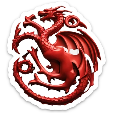 Targaryen logo three dragons red sticker