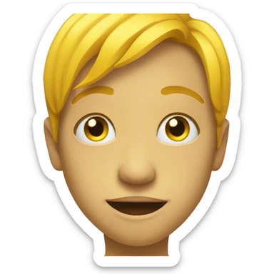 Yellow smiley with lashes sticker