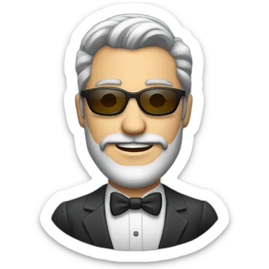 a gentleman, beard, sunglasses, slicked grey hair sticker