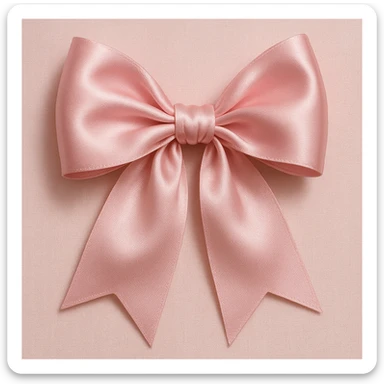 coquette style pink bow, satin texture, elegant and girly sticker