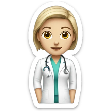 white female doctor sticker