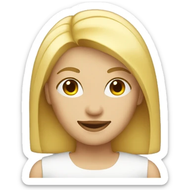 blonde straight middle length hair woman wink sticker