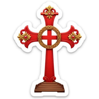 A red scarlet cross sticker