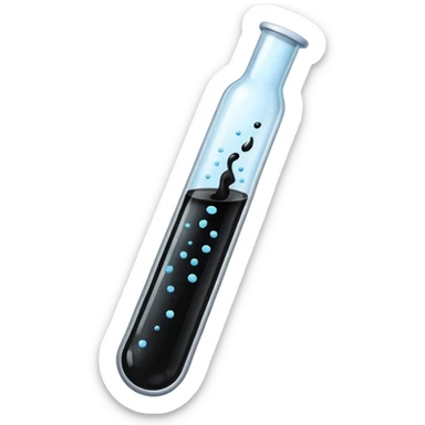 Tubo de ensayo con líquido negro sticker