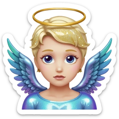 glitter fallen angel sticker