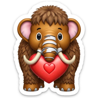 mamut lanudo con corazon para copiar y pegar en chat sticker