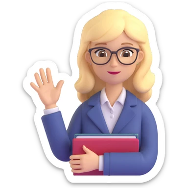 blond female teacher sticker