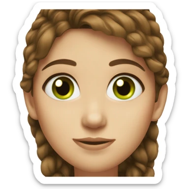 brown hair with green eyes pretty girl sticker