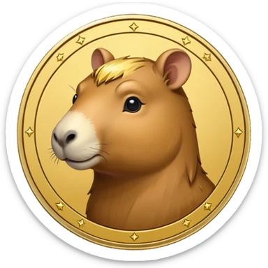 moeda de capyvara fofa e bonitinha sticker