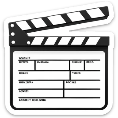 absolute minimalist movie clapperboard, just a rectangle with one diagonal line, clean design sticker