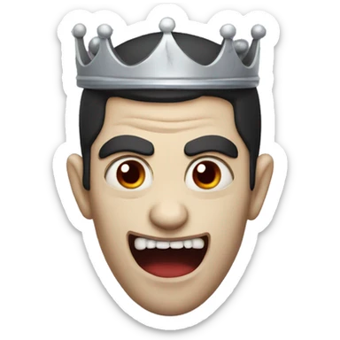 Vampire with veins under eyes, and a crown sticker