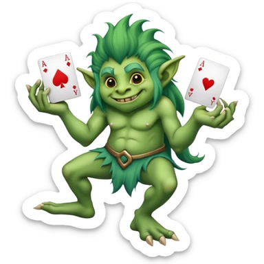 Troll playing cards sticker