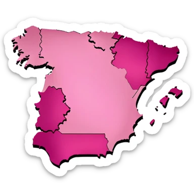 Spain map in pink  sticker