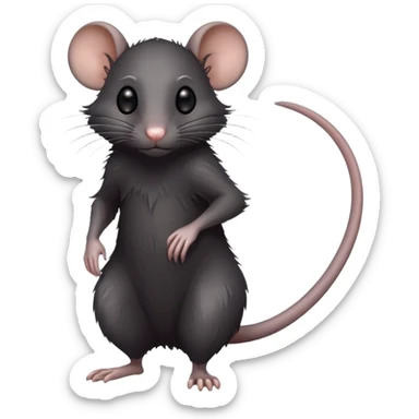 Hot humanoid black rat, standing sticker