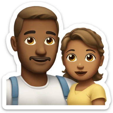 Mommy and baby girl and daddy  sticker