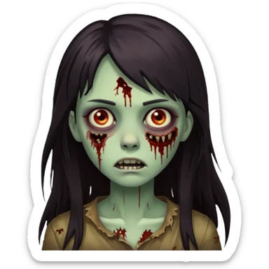 girl zombie long hair side bang sticker
