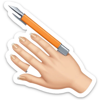 Razor blade lodged under a fingernail. sticker