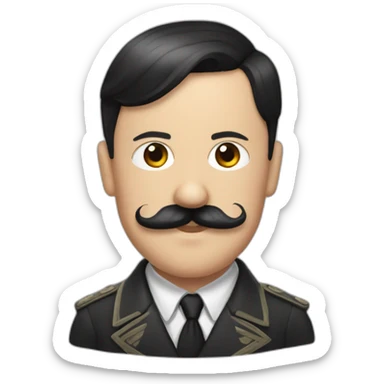 Hitler cheveux plaqué moustache sticker