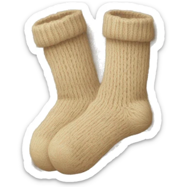 Pair of beige knitted socks sticker