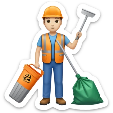 waste-management, safety vest, trash picker, cleaning up trash, full body sticker