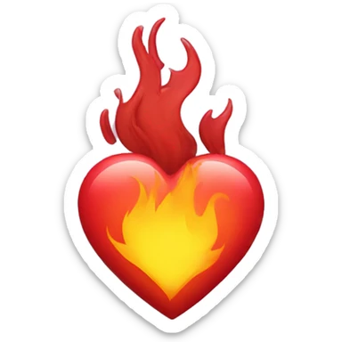 heart with fire sticker