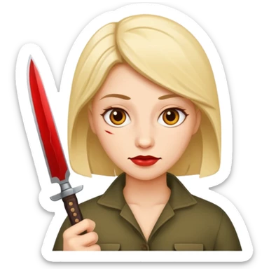 Kind Woman with knife sticker